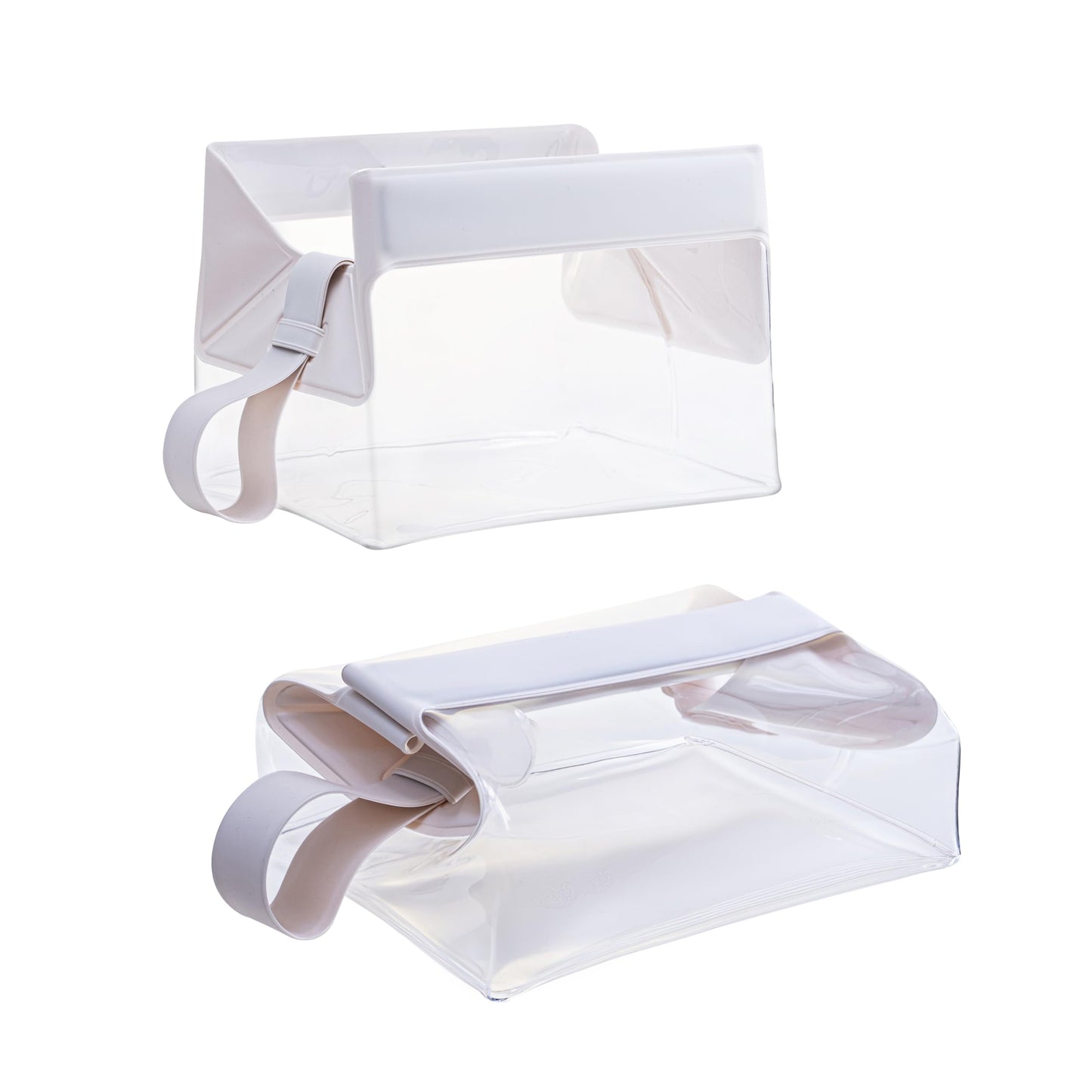 Uriyesobida TSA Approved Clear TPU Toiletry Bag with Magnetic Closure Leak Resistant Makeup Bag Cosmetic Pouch Dopp Kit Travel Essentials Bag Magnetic Travel Container Organizer Pouch (Beige)