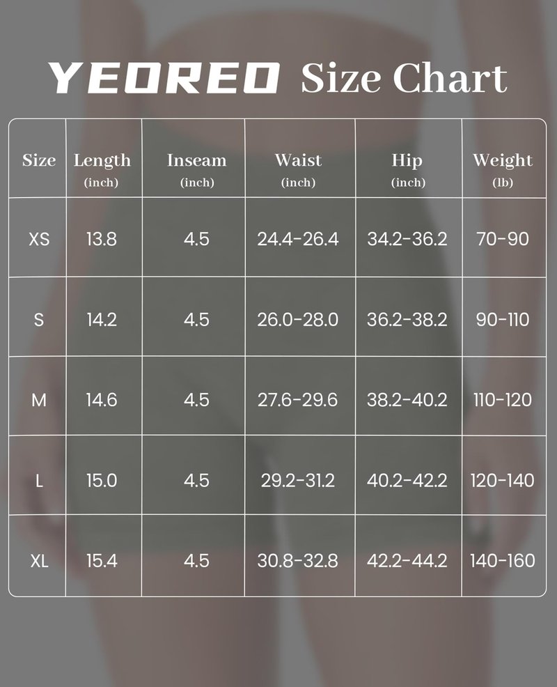 YEOREO Women Workout Biker Shorts Impact 4.5" Faux Denim No Front Seam Mid Waist Hidden Scrunch Lifting Yoga Gym Shorts Green S