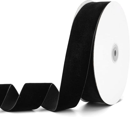 Black Velvet Ribbon 2" x 20Yd,Great for Gift Wrapping,Hair Bows Making, Wreaths,Wedding and Christmas Party Decoration (Black 2")