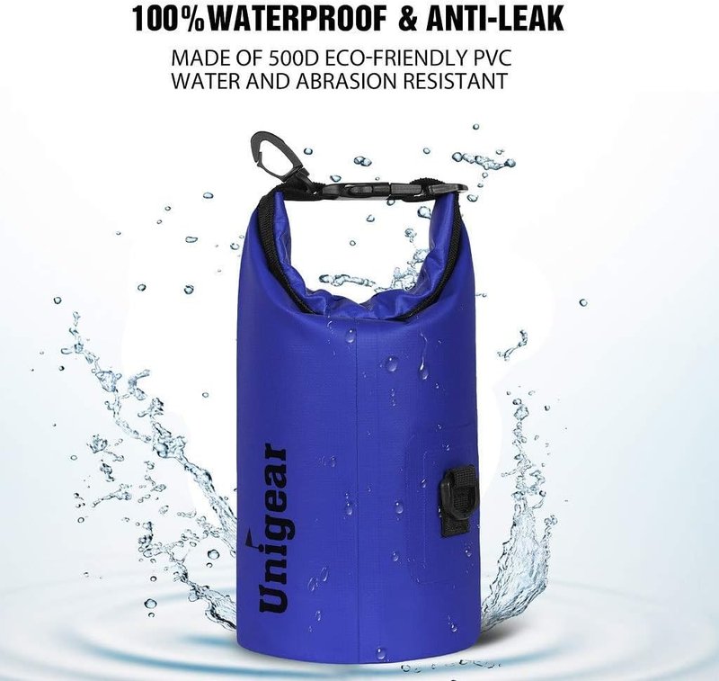 Dry Bag Sack, Waterproof Floating Dry Gear Bags for Boating, Kayaking, Fishing, Rafting, Swimming, Camping and Snowboarding (Blue, 5L)