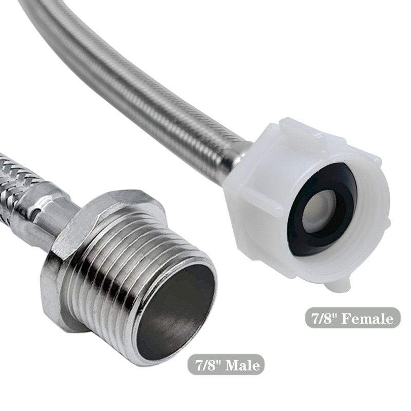 OBQSNS 6 Inches Hose Extension- 7/8 Male to 7/8 Female Ballcock,Connector to Toilet Tank,Stops Leaks & Fits Bidet Sprayer/Tank Adapter,Compatible With TOTO Series Washlet