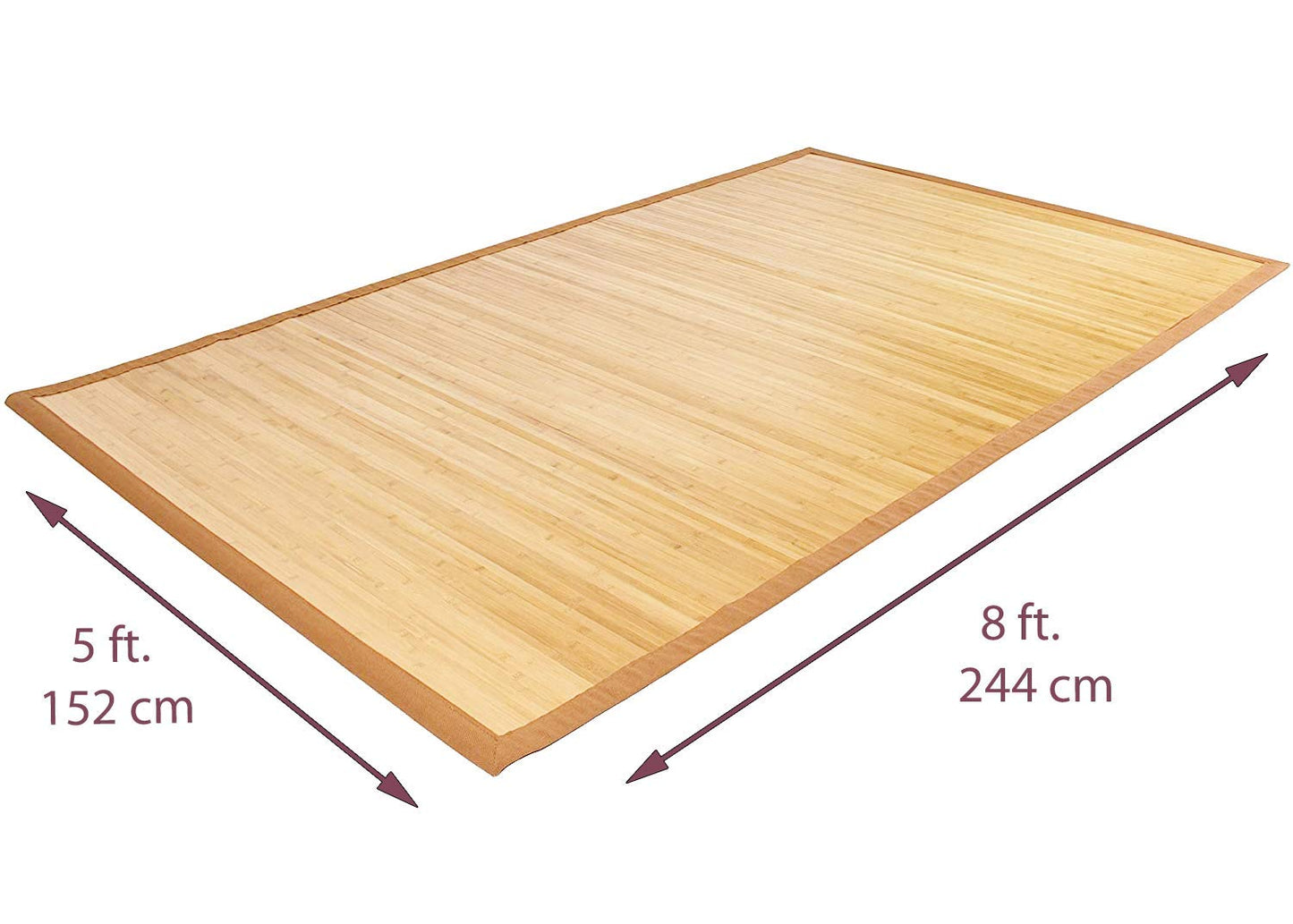 Queensell 5' x 8' Floor Mat Area Rug – Large Indoor Outdoor Runner, Handcrafted Bamboo-Rayon Blend Rug, Durable Polyester Mix, Soft and Stylish Accent for Living Room, Patio, or Entryway