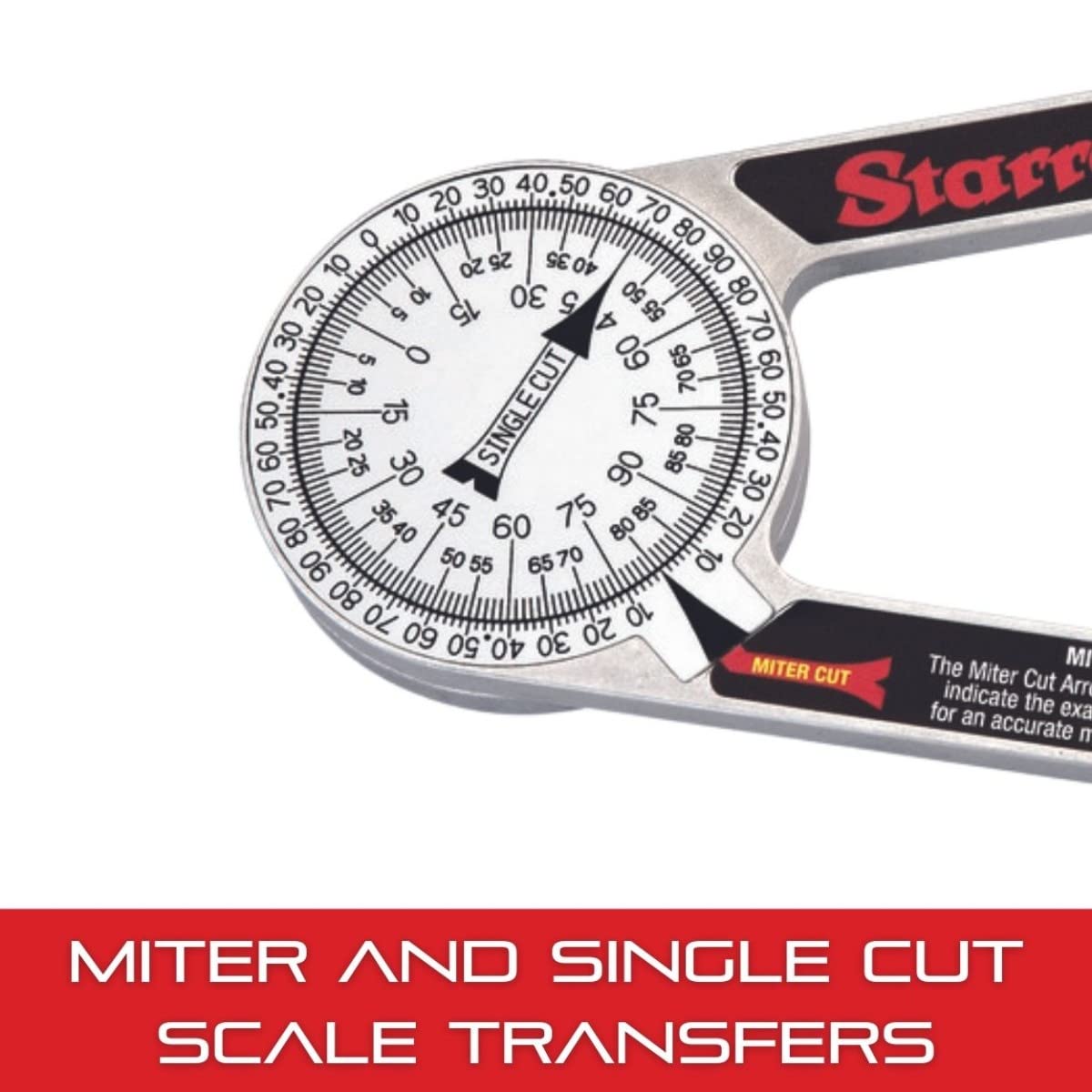 Starrett ProSite Miter Protractor Angle Finder with Two Laser Engraved Scales - Ideal for Carpenters, Plumbers, and DIY Home Improvement - 7" Narrow Plastic - 505P-7