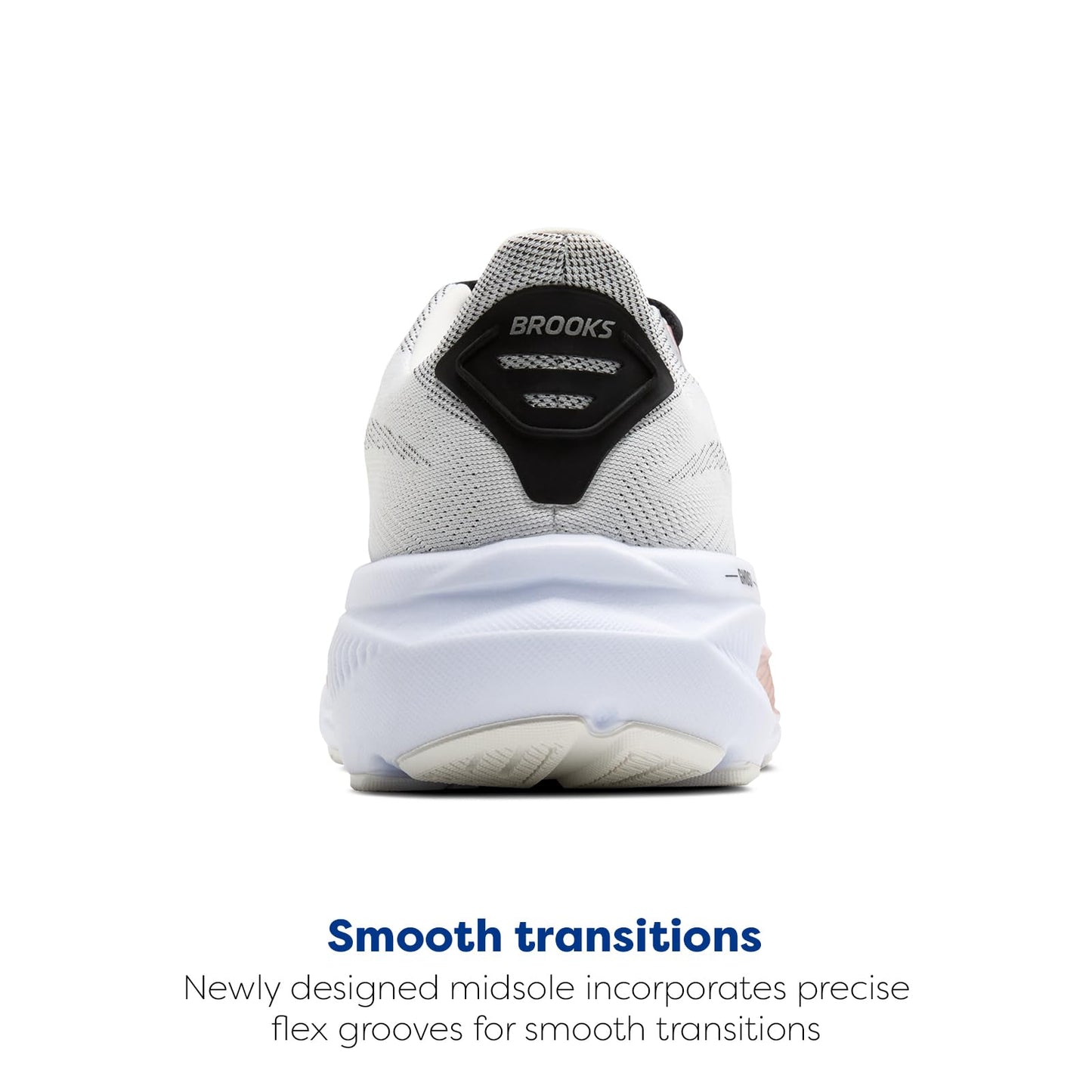 Brooks Women’s Ghost 17 Neutral Running Shoe - White/Black/Rose Gold - 6.5 Wide
