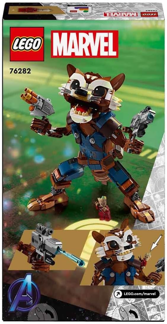 Lego Marvel Rocket &amp Baby Groot Buildable Superhero Toy for Kids from Marvel Studios' Guardians of The Galaxy Figure for Role Play Gift for Boys and Girls from 10 Years 76282