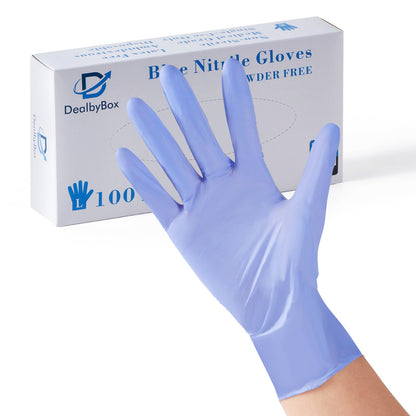 DealbyBox 500 Pack Disposable Gloves, Powder-Free, Latex-Free, Nitrile Gloves for Cooking, Food Prep, Household Cleaning (Blue, Large)