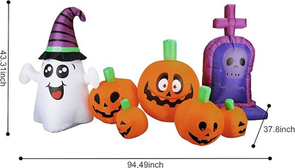 Inflatable Decoration for Inflatable Decoration in Outdoor Courtyards, Indoor Gardens, and Lawns (Pumpkin Tombstone)