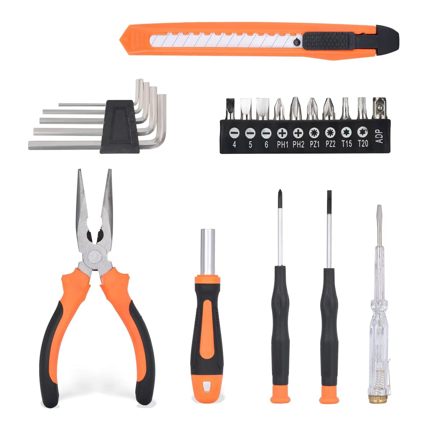LAND 22-Piece Small Tool Kit with Toolbox - Essential Household Tool Set for Home Repair, DIY Projects, Garage & College Dorm, Includes Pliers, Screwdrivers & Portable Storage Case