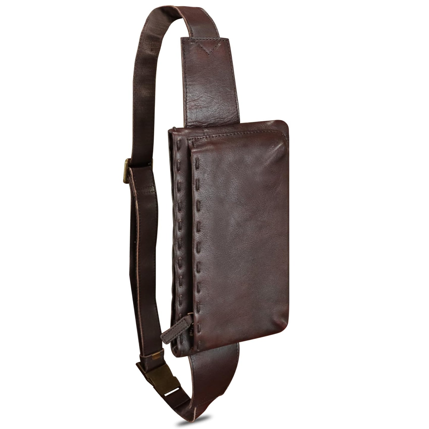 Genuine Leather Waist Bag Fanny Packs Hip Bag for Women and Men Real Leather Small Fanny Bag Sling Bag Crossbody Bags Chest Purses (Coffee)