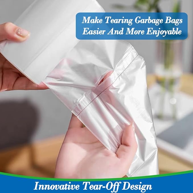 4 Gallon 350pcs small Trash Bags Strong Clear Garbage Bags, Bathroom Trash Can