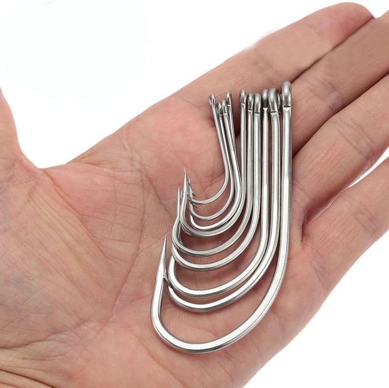 Saltwater Fishing J Hooks - O'Shaughnessy Forged Stainless Steel for Trolling | Size 1/0-10/0