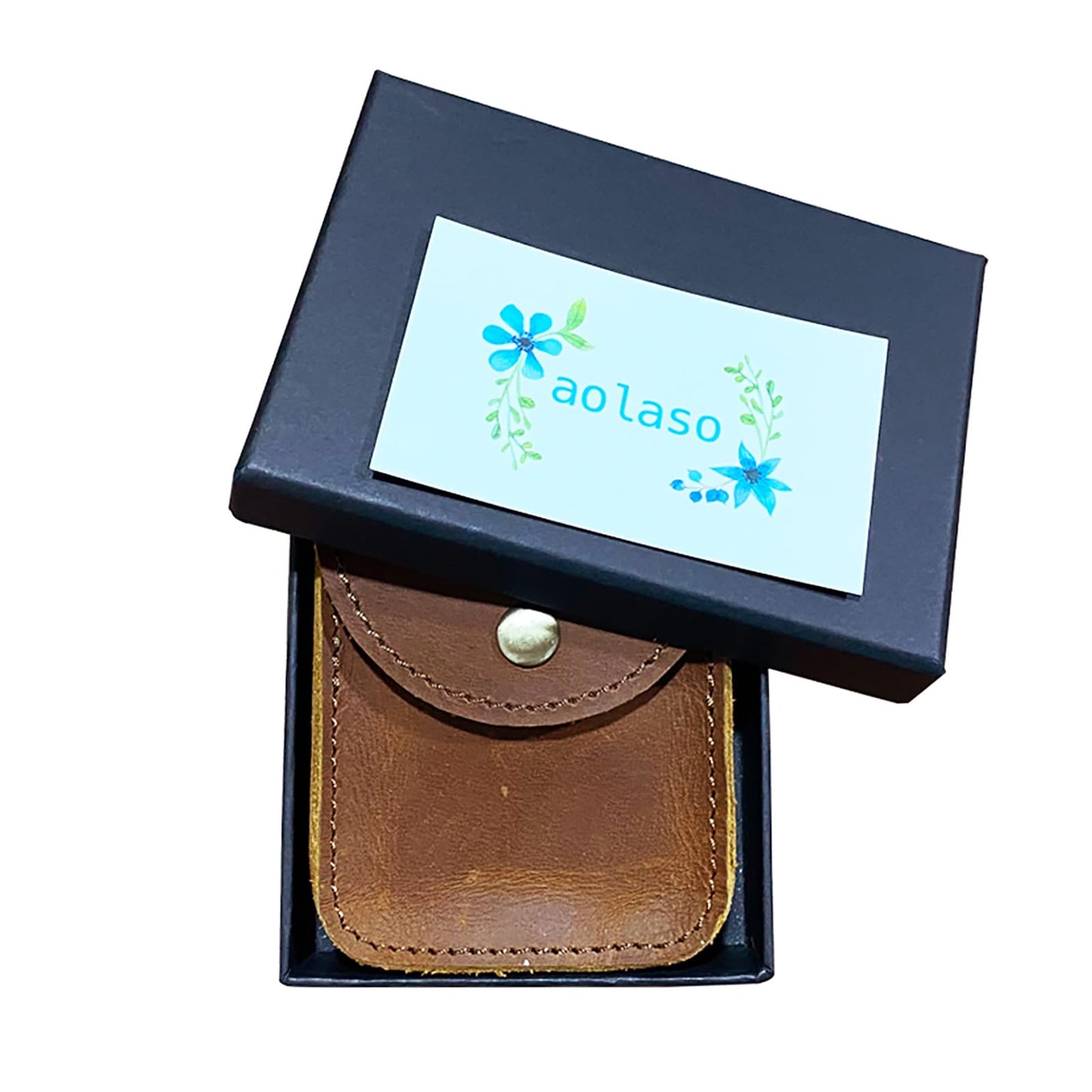 aolaso Genuine Leather Playing Card Case, Single Deck Playing Card Box，Leather Pouch Multipurpose with Belt Clip for Carrying Cards Small Tools Storage