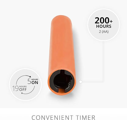 Luminara - Flameless Battery Operated Taper Candle - Harvest Pumpkin - Pack of 1-1x9.5 - LED Flickering Flame - Realistic Safe for Home Kids and Pets