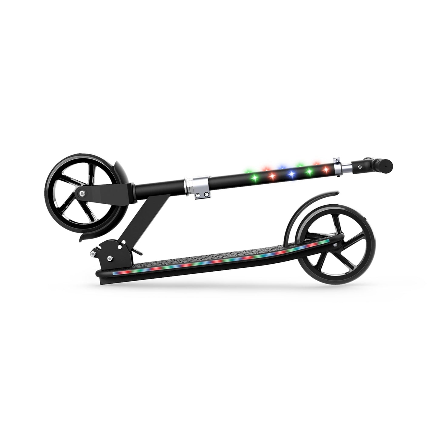 Jetson Jupiter Jumbo 3 Wheel Light Up Kick Scooter, Black- Adjustable Handlebar Foldable Ride On Toy for Toddlers and Kids Ages 5 and Up