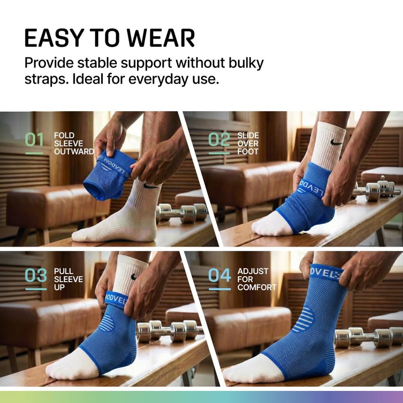 Modvel Foot & Ankle Brace Socks for Sprained Ankle Compression Sleeve - Foot Support for Women & Men - Tendonitis & Arthritis Ankle Brace Sports Running, Torn Ligaments & Women Stabilizing Ankle Wrap