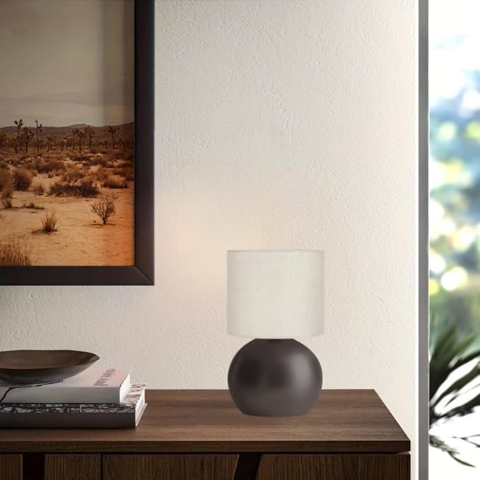 Small Table Lamp for Bedroom,Bedside Nightstand Lamp for Living Room,Minimalist Bedside Light lamp Set of 2, 10.4 Inch Desk Light for Bedroom, Living Room,Including Light Bulb（Brown）