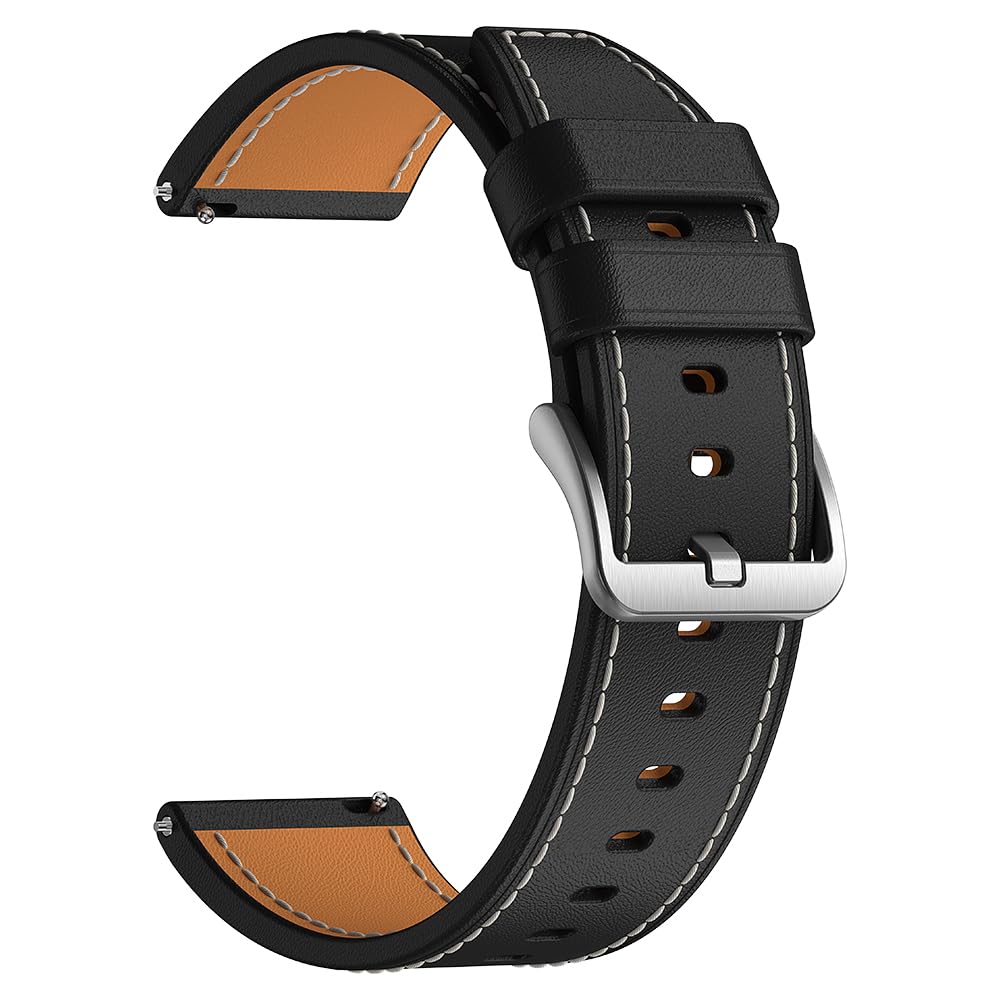 KOSPET 22mm Leather Strap for Magic P10 R10 Smart Watch, Black