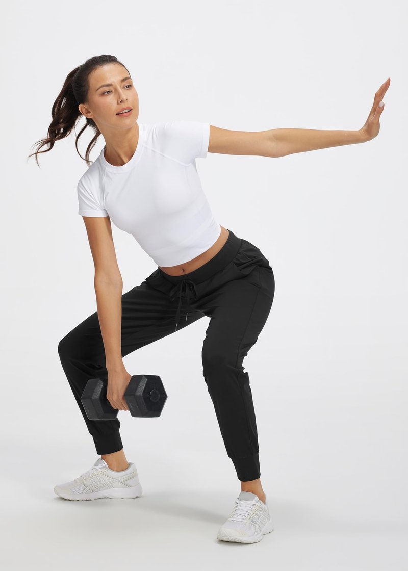 Libin Joggers for Women Tall/Regular/Petite Dance Sweatpants Athletic Workout Trousers Pants Tapered Casual Teacher Yoga Pants for Running Golf Work Cloths, Black M