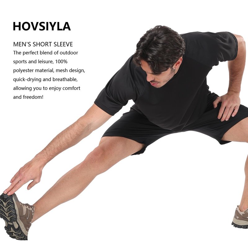 HovSiyla 5 Pack Athletic Shirts Men Sport Moisture Wicking Tops Gym Running Stripes Activewear Workout Casual T Shirts Black Burgundy Navy White Green Small