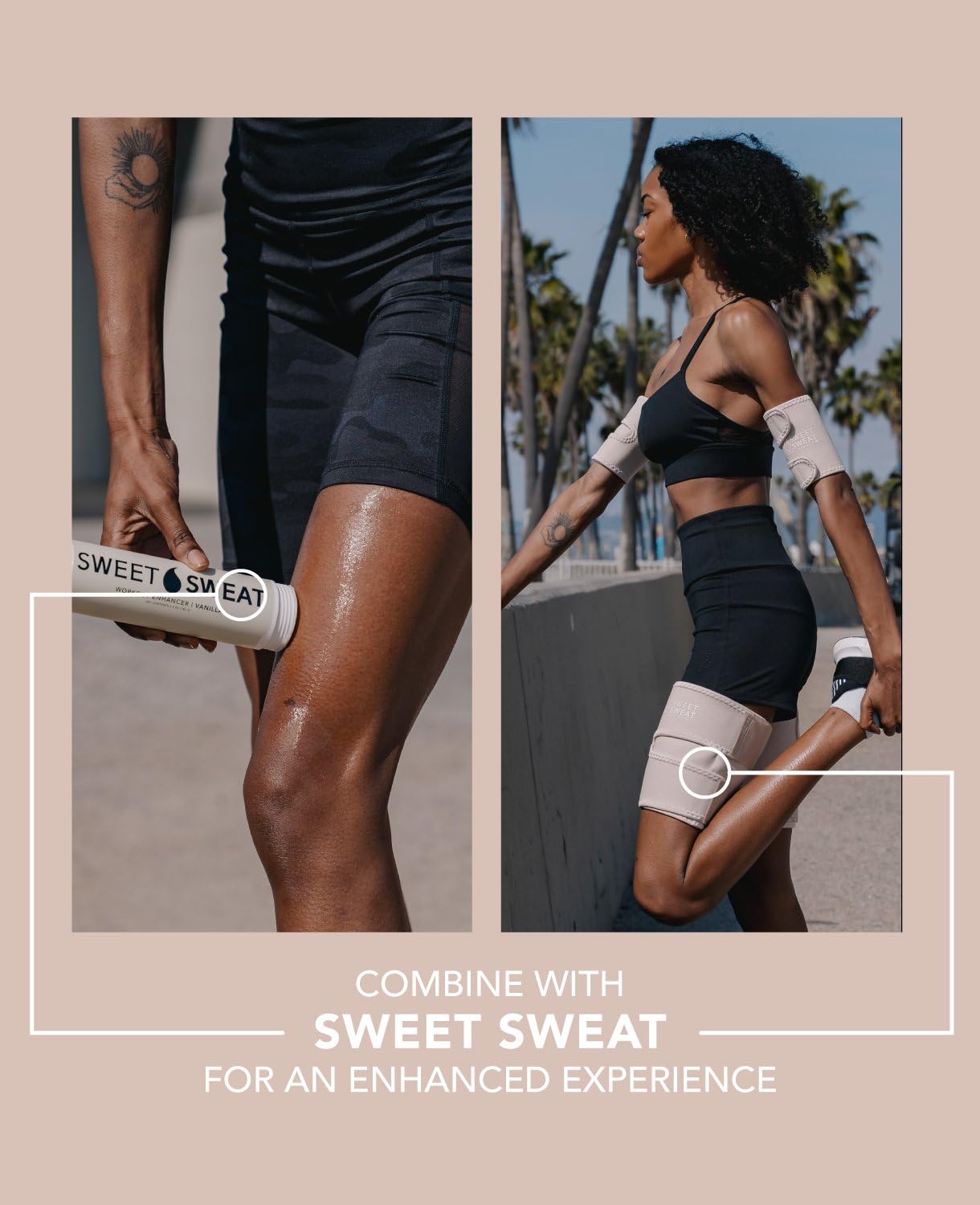 Sports Research Sweet Sweat Toned Thigh Trimmers for Men & Women | Increases Heat & Sweat to the Thighs (Quartz, Medium)