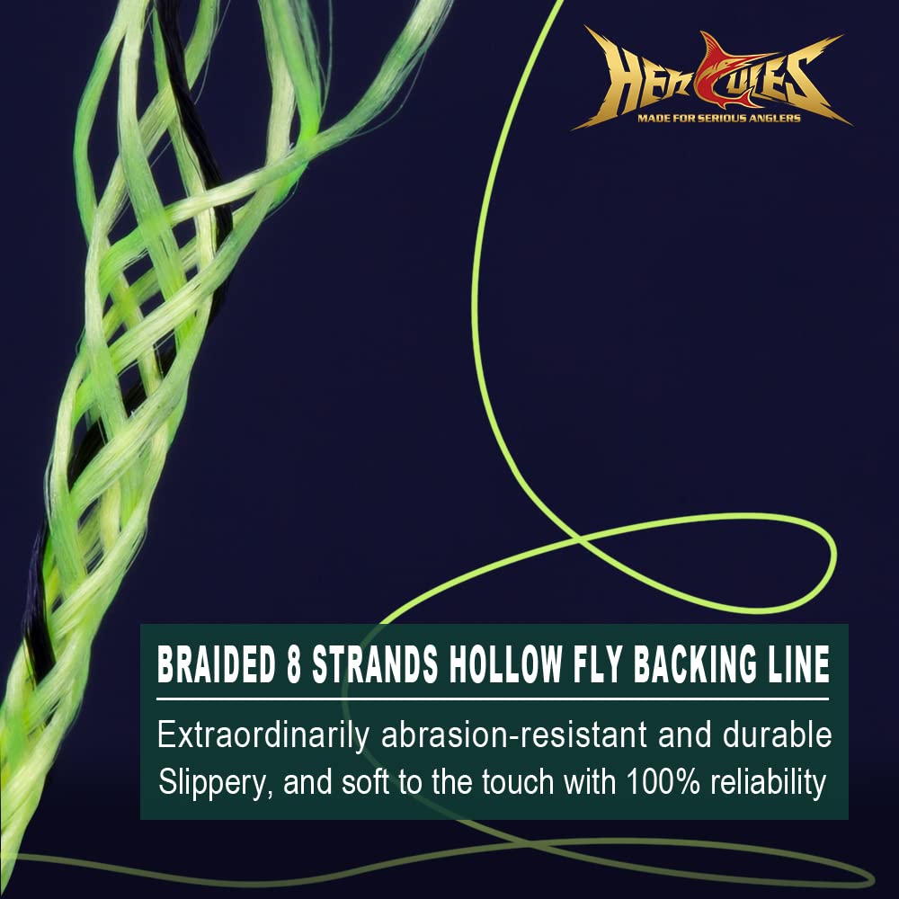 HERCULES Fly Line Backing (Fluorescent Yellow, 30LB 100Yds)