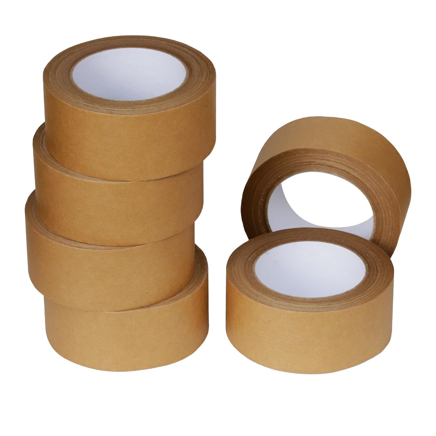 KMLYDGS 6 Rolls (2 inch x 55 Yard) Heavy Duty Kraft Paper Packing Tape – Premium Brown Packing Tape That's eco-Friendly, writable, and Perfect for Packing, Sealing & Masking