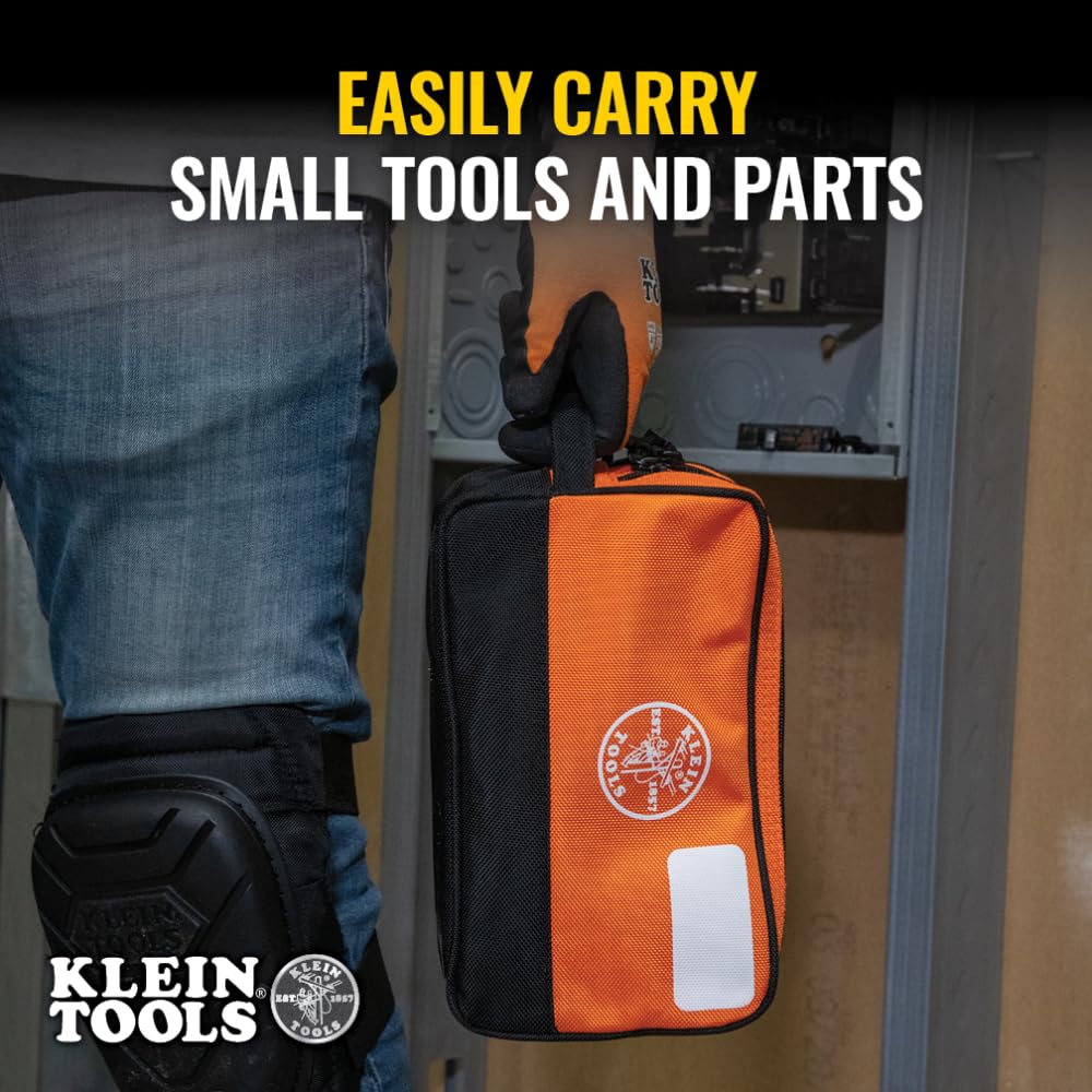 Klein Tools Tool Pouch, Dual Compartments, Heavy-Duty Tool Bag Organizer, Multipurpose Bag