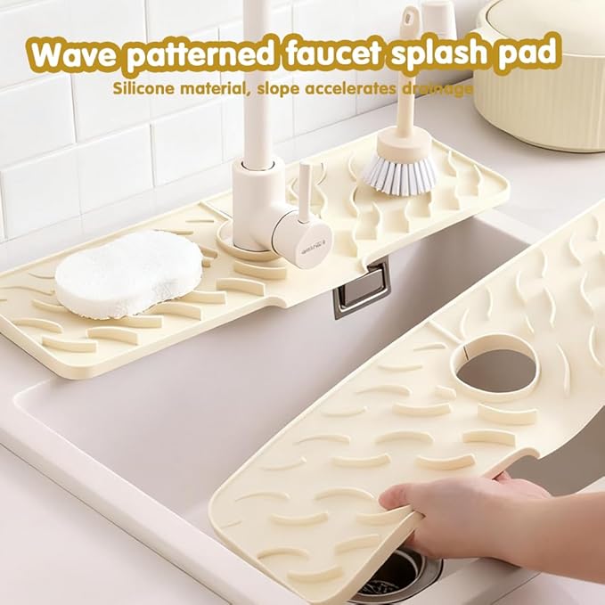 24" x 5.9" Silicone Faucet Mat for Kitchen Sink – Quick‑Drying Stone Splash