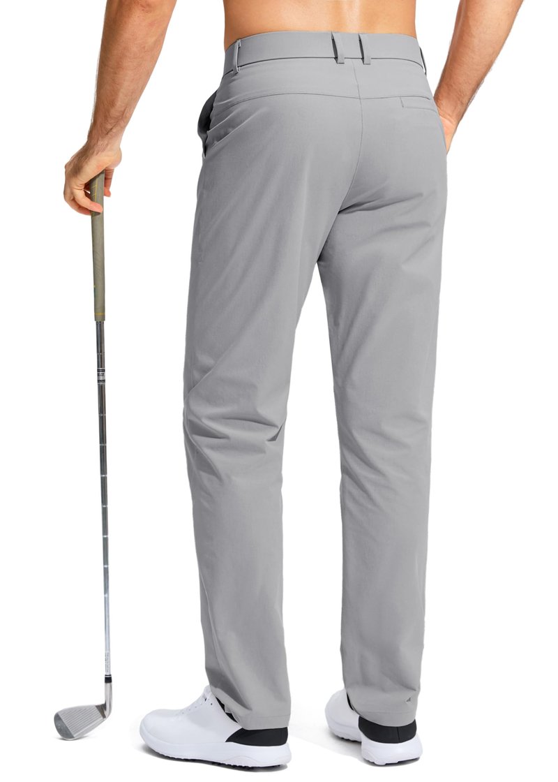 Pudolla Men's Golf Pants Stretch Work Dress Pants Men's Dress Pants 32 Lightweight Quick Dry Trousers with Pockets(Light Grey 35Wx32L)