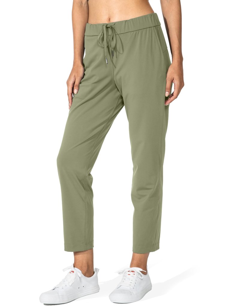 G Gradual Women's Pants with Deep Pockets 7/8 Stretch Sweatpants for Women Athletic, Golf, Lounge, Work (Matcha Green, X-Large)