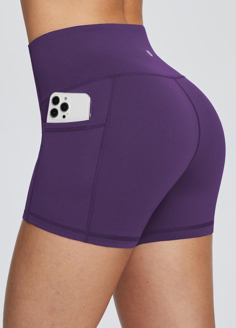 baleaf Gym Shorts Women 3" Biker Workout Yoga Spandex Running Volleyball Tummy Control Compression with Pockets Green XL