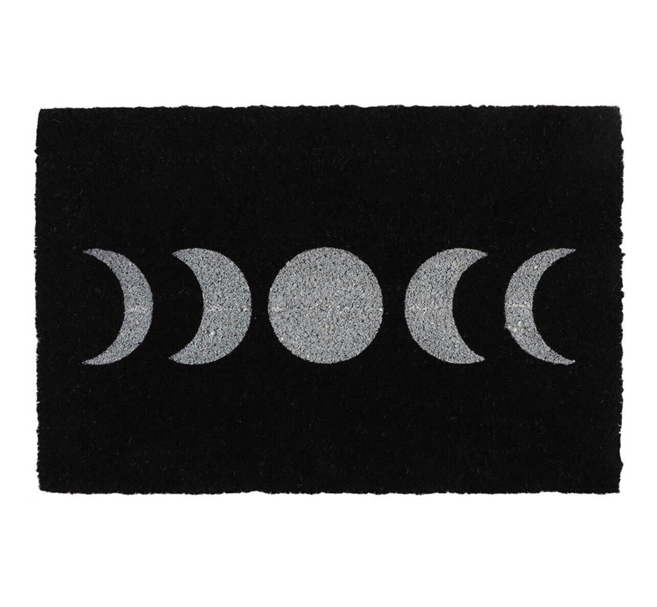 Doormat Non Slip Front Door Mat Black Moon Cycle/Lunar Phases Doormat - Wiccan Gothic Front Door 17x30 Inch