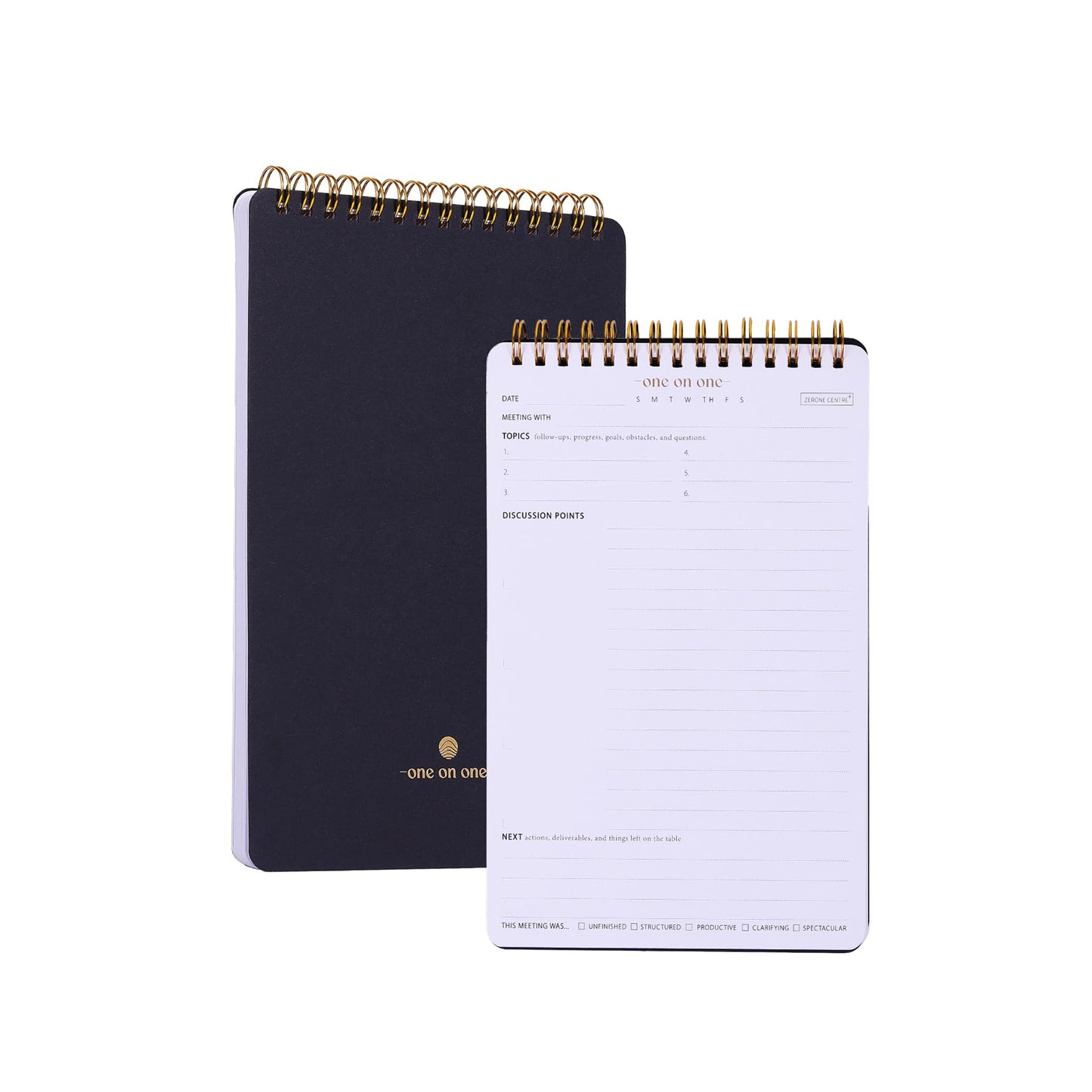 Meeting Notebook for Work with Action Plan - A5 Perfect Spiral Notepad for Team Leads to Professionally Manage Business Projects - 54 Sheets TO Keep Notes Organized & Productive-Black-A5