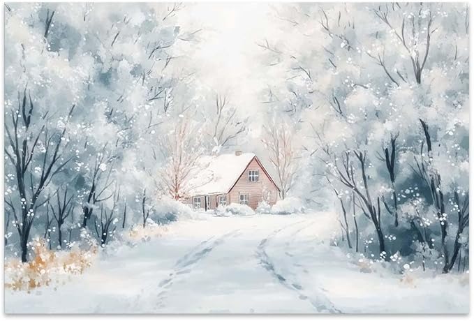 Yesad Winter Wall Art, Winter Forest Canvas Prints Country Wall Art Rustic Wall Décor for Living Room Bedroom Farmhouse Decorations Landscape Pictures Prints Nature Poster (Unframed,30”x20”, Winter)