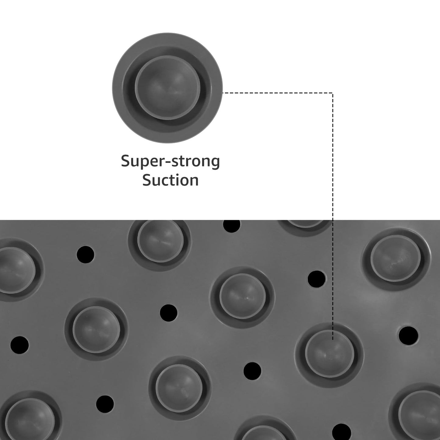 WarmSnow（TPE） Long Bathtub Mat Non Slip 39.5 x 16 Inch, Inside Shower Mats with Suction Cups & Drain Holes, Soft TPE Bath Mat for Tub, Quick-Drain Bathroom Floor Mats, Dark Gray