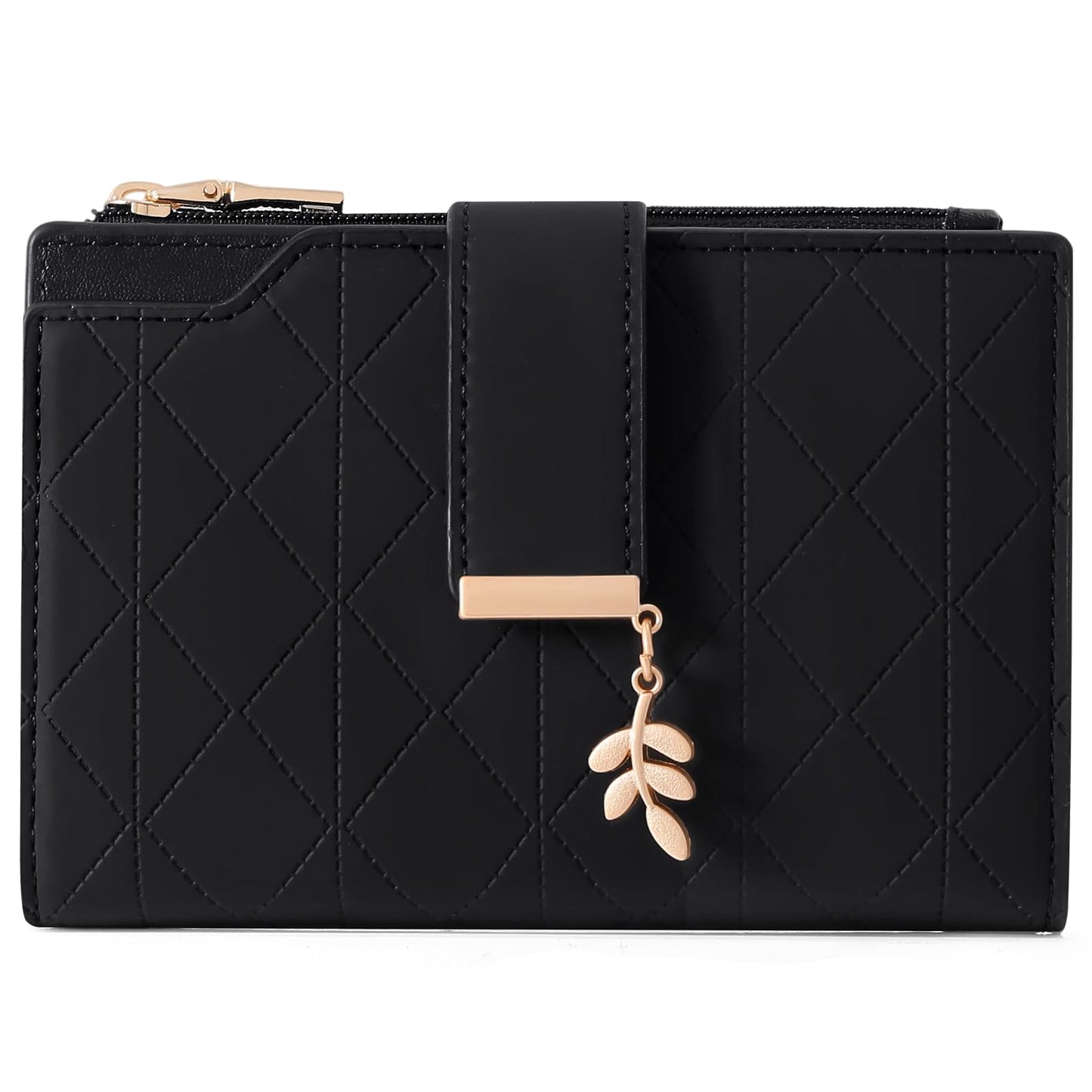 SENDEFN Wallets for Women Leather RFID Blocking Credit Card Case Holder Purse Zipper Pocket with ID Window
