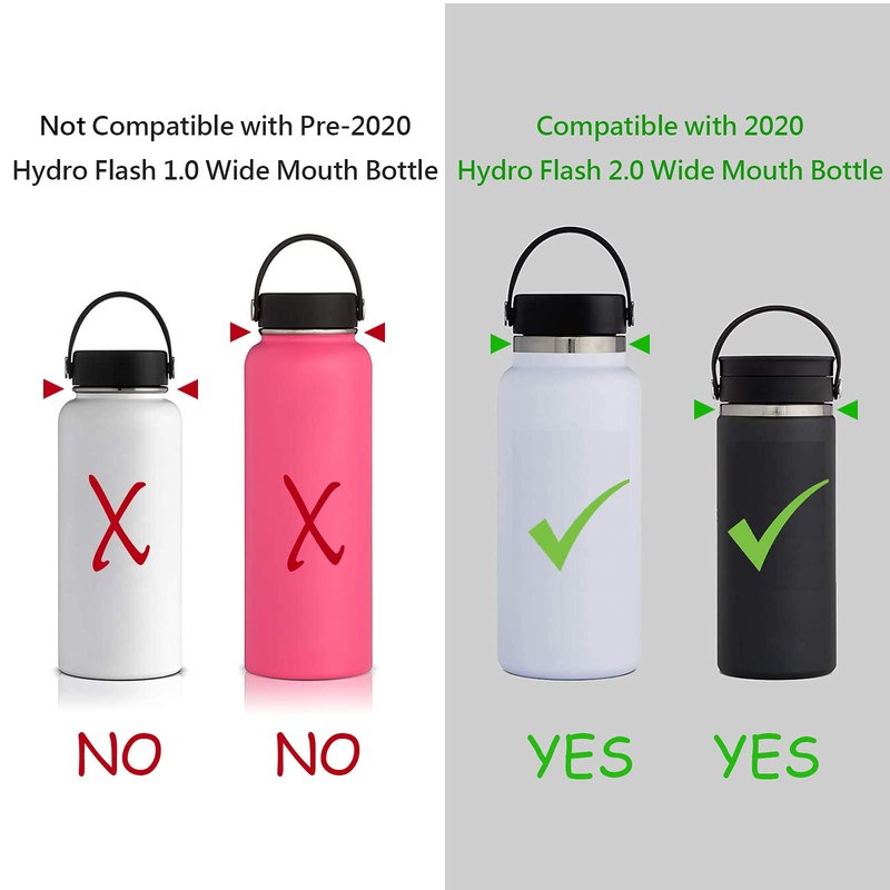 iLVANYA 2.0 Paracord Handle Compatible with Hydro Flask 2.0 Wide Mouth Water Bottle 12 oz 16 oz 18 oz 20 oz 32 oz 40 oz 64 oz，Perfect for Daily Walking Biking Hiking (Bright Rainbow)