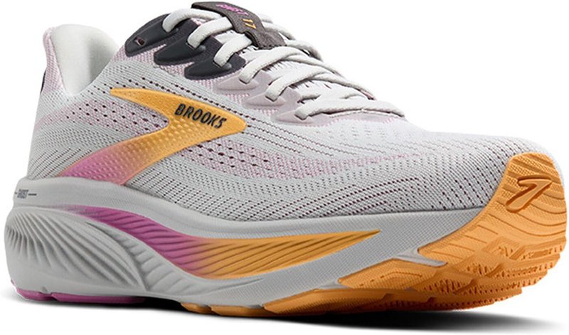 Brooks Women’s Ghost 17 Neutral Running Shoe - Oyster/Apricot/Pink - 7 Narrow