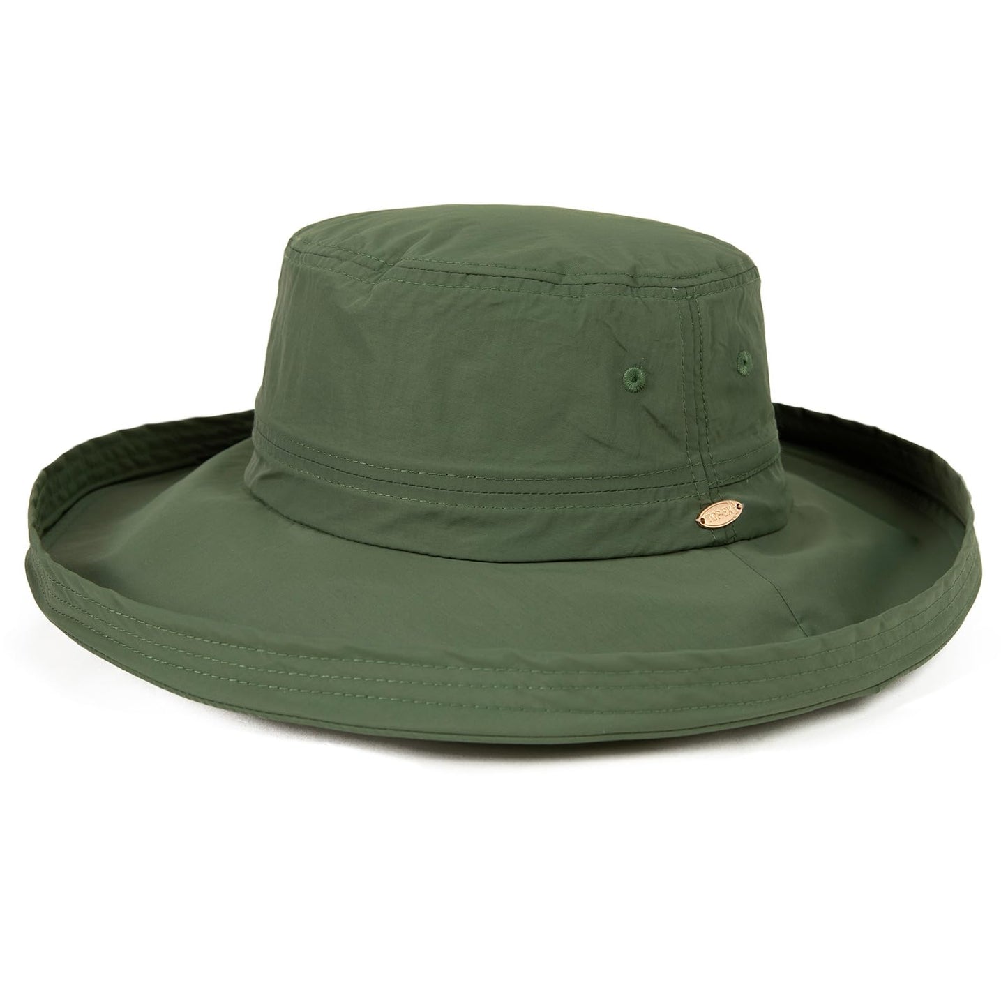 TOP-EX UVCoolix™ Cooling Sun Hat Women Ponytail Hole UPF 50+ Wide Brim Water Resistant Breathable Packable Hiking Beach (US, Alpha, Small, Medium, Green)
