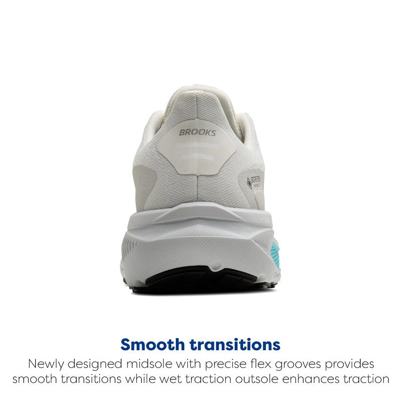 Brooks Women’s Ghost 17 GTX Waterproof Supportive Running & Walking Shoe - Coconut/Oyster/Blue - 11 Medium