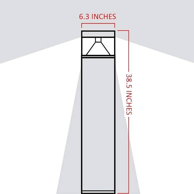 LED Bollard Landscape Lights 38" 20W 3000K 120V-277V Commercial/Residential Modern Ballard Lighting Fixture for Garden, Pathway, Driveway Electric Light. ETL Listed.