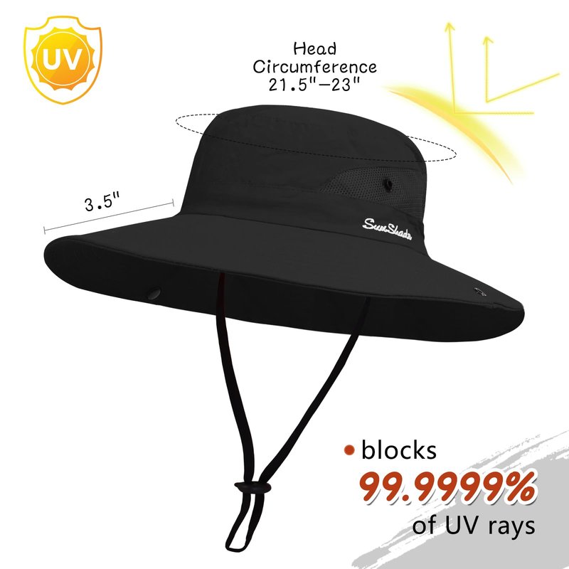 ZOORON 1 Pack Women's Ponytail Safari Sun Hat,Wide Brim UV Protection Outdoor Bucket Hat,Foldable Beach Summer Fishing Hat