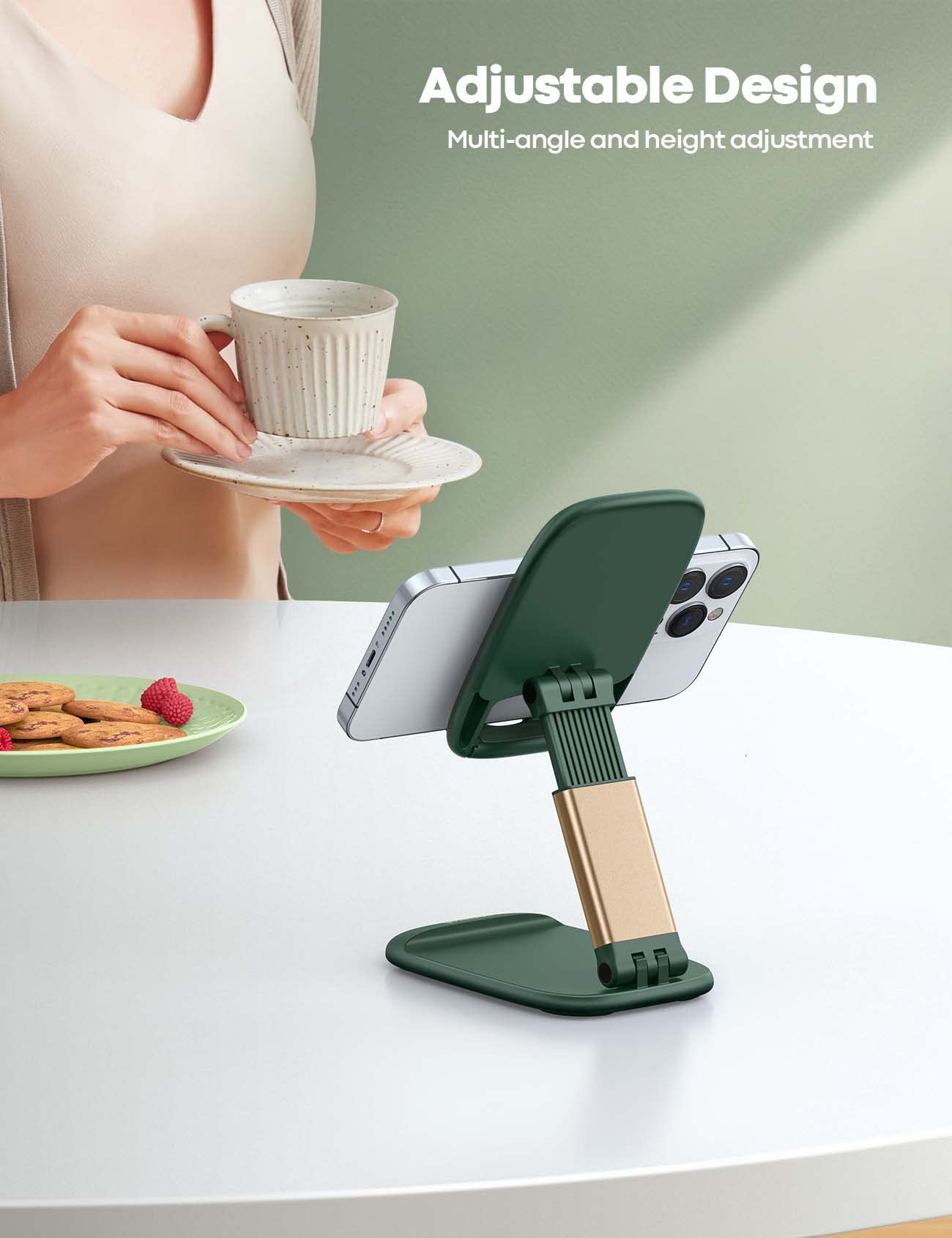 Lamicall Cell Phone Holder, Desk Accessories - Green iPhone Cellphone Stand, Office Desktop Accessories, Office Must Have, Gifts for Desk Decor, Phone