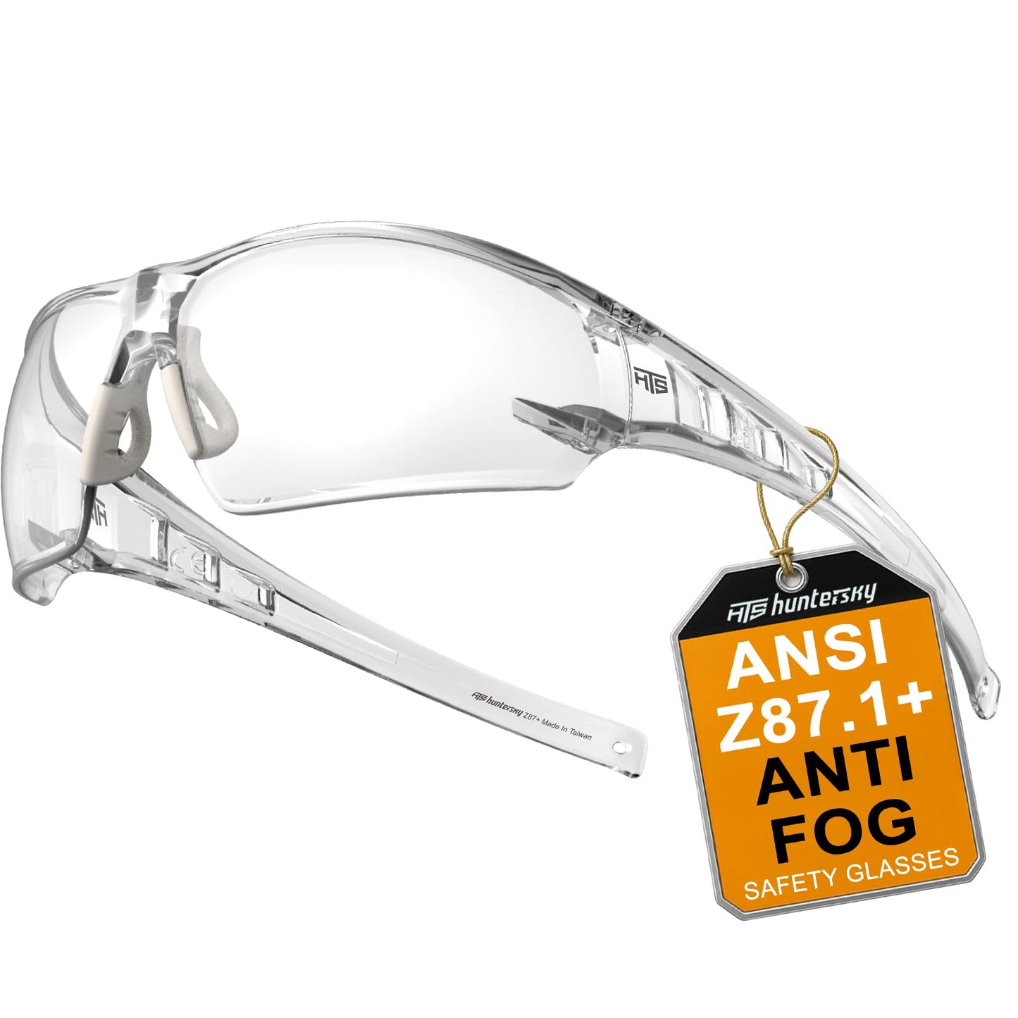 HTS HUNTERSKY S241 Shooting Safety Glasses Anti Fog ANSI Z87.1 Small Size Ballistic Impact Resistant Clear Lens Kid Protective Eyewear for Lab Work DIY