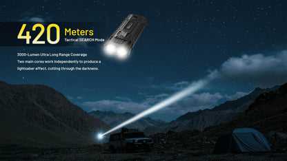 Nitecore EDC37 EDC Flashlight, 8000 Lumen Flat Shape USB-C Rechargeable Fast Charging with Digital OLED Display and Mechanical Lock Sticker