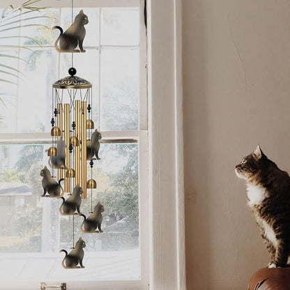 Bronze Cats Wind Chimes Decor, Mobile Blessing Wind Bells Decorate, Sympathy Wind Catcher, Memorial Gifts for Mom,Grandma,Woman (Housewarming/Outside/Indoor/Home/Room/Porch/Yard/Garden Decoration)