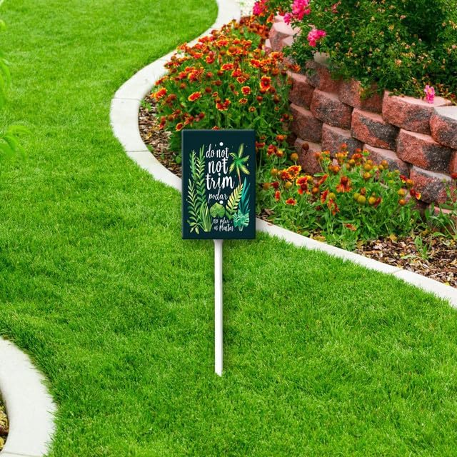 Uptell Do Not Trim No Podar As Plantas Yard Signs with Stakes Aluminum Sign for House/Front Door and Business Outdoor Decoration 7x8.8 Inch