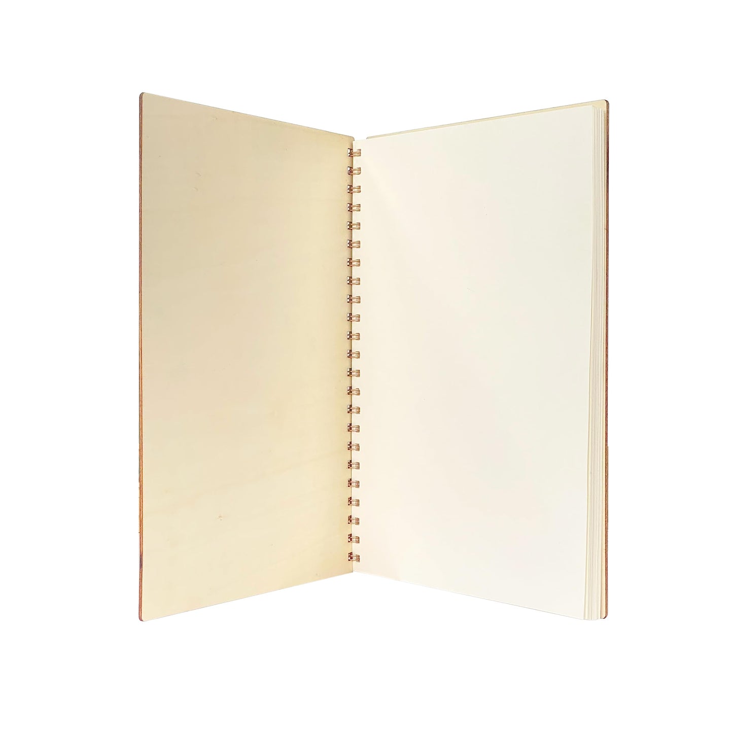 Cregugua 4 Pack A4 Wood Cover Jounal Notebook 80 pages Sketchbook 9x12 Inch Unlined Spiral Notebook for Crafts