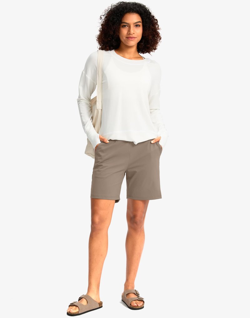G Gradual Women's Bermuda Long Shorts with Pockets 7" High Waisted Knee Length Shorts for Women Walking Athletic Workout(Dark Grey-L7,3XL)
