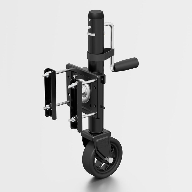 TOWKING Upgraded Spoke Wheel Trailer Jack, 10" Vertical Movement, 1500 lbs, for RV, Boat, Trailer and More, Black